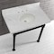 Kingston Brass KVPB36MOQ0 36-Inch Carrara Marble Console Sink, Marble White/Matte Black KVPB36MOQ0 - alternate 6